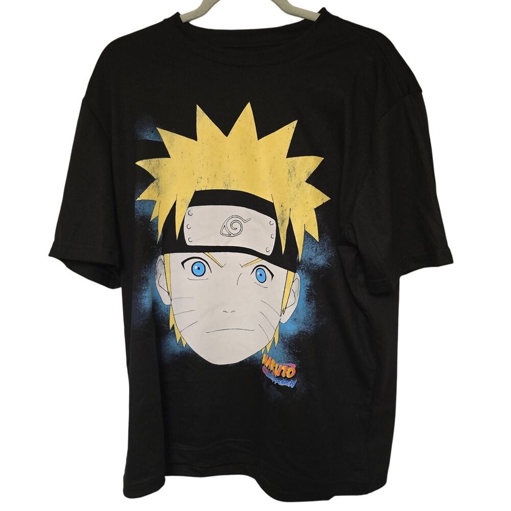 Naruto Shippuden VIZ Media Men's Medium Black Naruto Uzumaki Shirt NWOT NEW